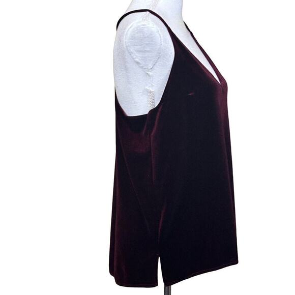 Abercrombie & Fitch maroon velvet babydoll top, chemise, medium, whimsigoth - Picture 2 of 6